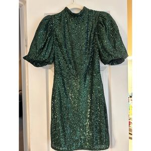 Green sequin dress never worn purchased from Revolve